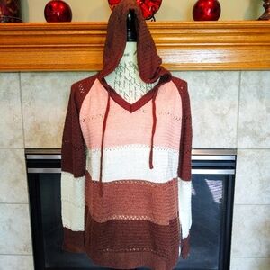 💥3/$20 Hooded Knit Sweater Stripped Medium!